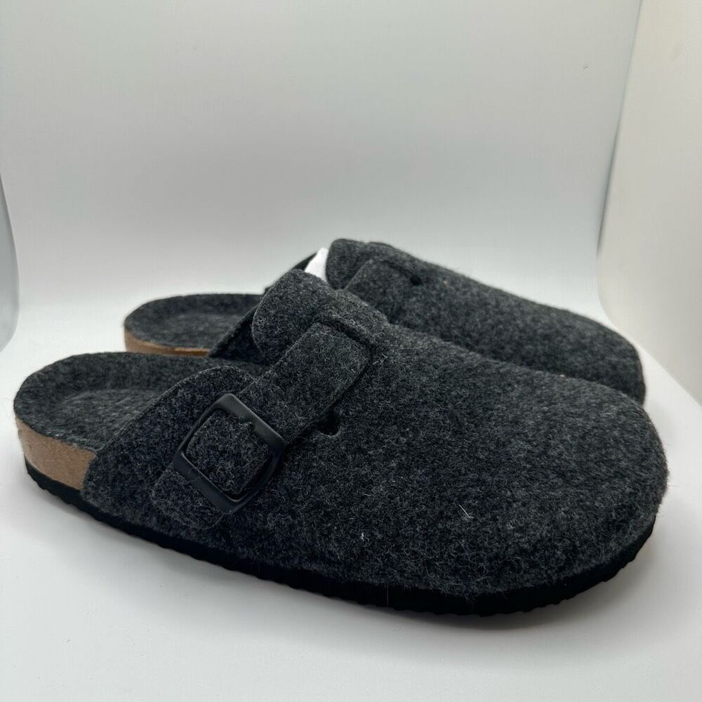CUSHIONAIRE Women's Cork Footbed Clog with Genuine Leather Upper, Faux Fur Linin